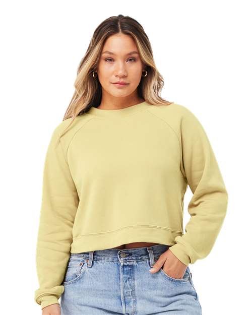 Load image into Gallery viewer, Women's Crop Raglan Fleece Crewneck Sweatshirt — product photo 3