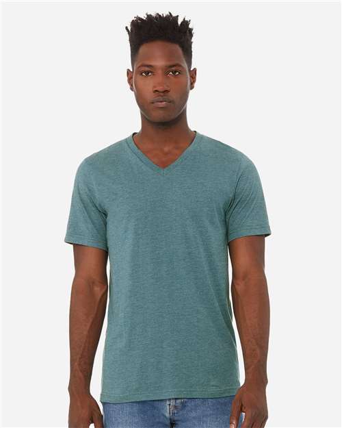 Load image into Gallery viewer, Unisex Heather CVC V-Neck Tee — product photo 7