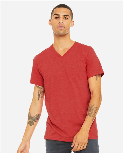 Load image into Gallery viewer, Unisex Heather CVC V-Neck Tee — product photo 13