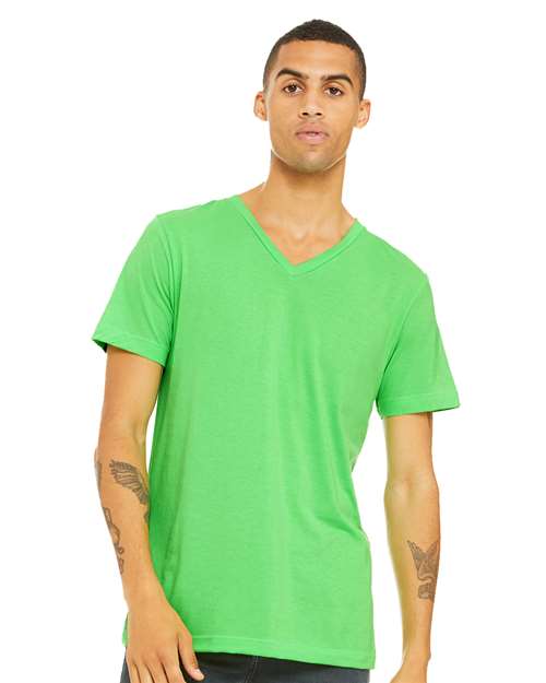 Load image into Gallery viewer, Unisex Heather CVC V-Neck Tee — product photo 18
