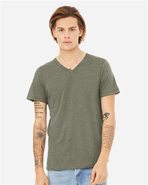 Load image into Gallery viewer, Unisex Textured Jersey V-Neck Tee — product photo 11