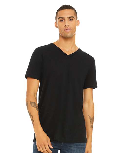 Load image into Gallery viewer, Unisex Textured Jersey V-Neck Tee — product photo 12