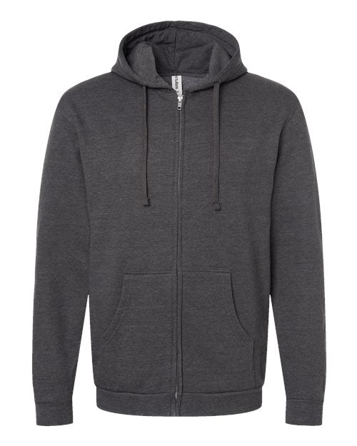 Load image into Gallery viewer, Unisex Full-Zip Hooded Sweatshirt - Heather Charcoal