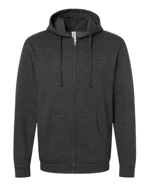 Load image into Gallery viewer, Unisex Full-Zip Hooded Sweatshirt - Heather Graphite