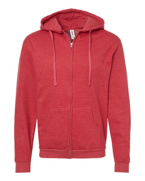 Load image into Gallery viewer, Unisex Full-Zip Hooded Sweatshirt - Heather Red