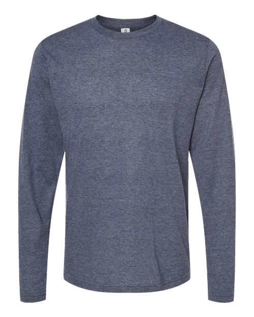 Load image into Gallery viewer, Unisex Poly-Rich Long Sleeve T-Shirt - Heather Navy