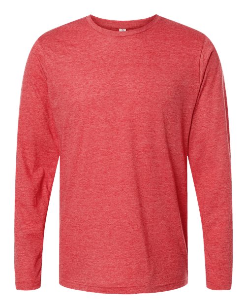 Load image into Gallery viewer, Unisex Poly-Rich Long Sleeve T-Shirt - Heather Red