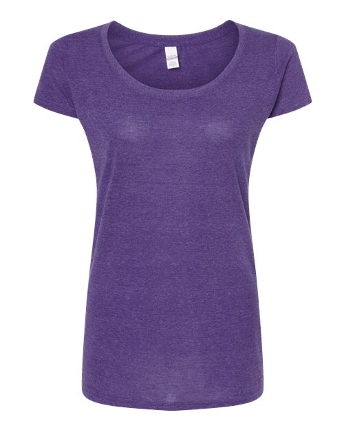 Load image into Gallery viewer, Women's Poly-Rich Scoop Neck T-Shirt - Heather Purple