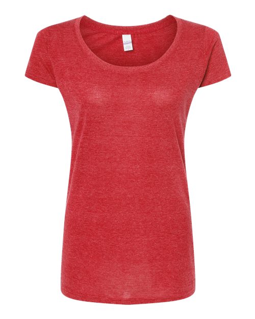 Load image into Gallery viewer, Women's Poly-Rich Scoop Neck T-Shirt - Heather Red
