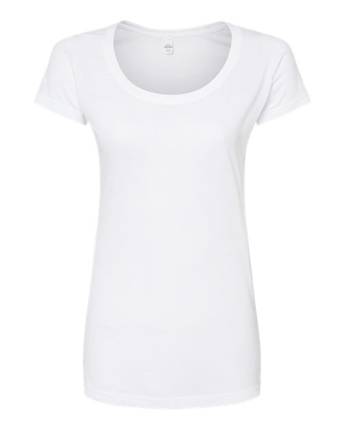 Load image into Gallery viewer, Women's Poly-Rich Scoop Neck T-Shirt - White