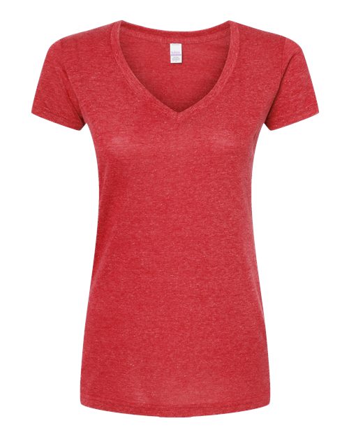 Load image into Gallery viewer, Women's Poly-Rich V-Neck T-Shirt - Heather Red
