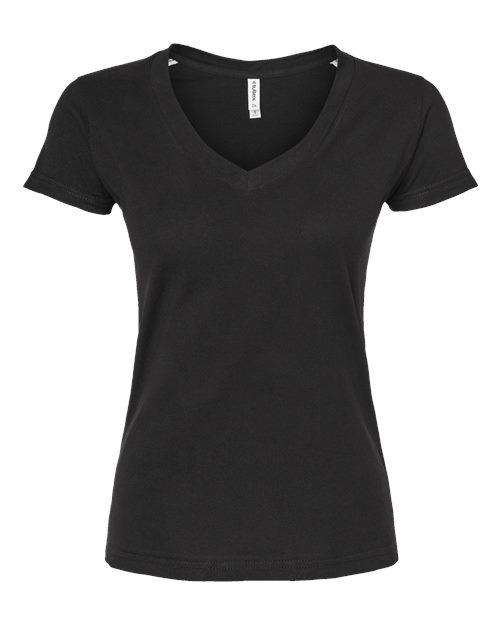 Load image into Gallery viewer, Women's Fine Jersey V-Neck T-Shirt - Black