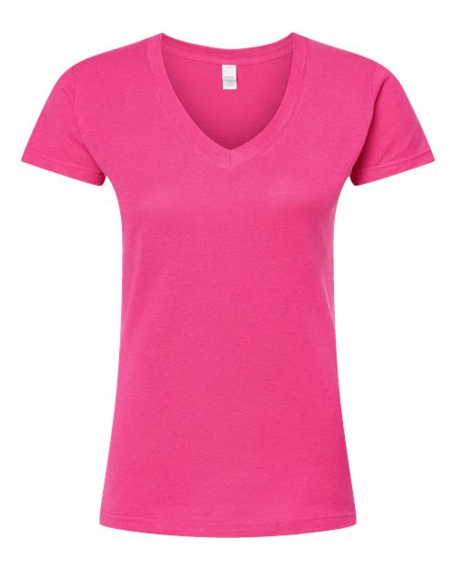 Load image into Gallery viewer, Women's Fine Jersey V-Neck T-Shirt - Fuchsia