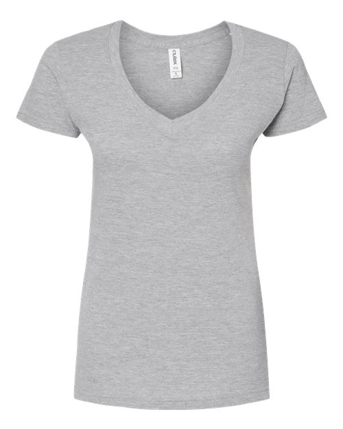 Load image into Gallery viewer, Women's Fine Jersey V-Neck T-Shirt - Heather Grey