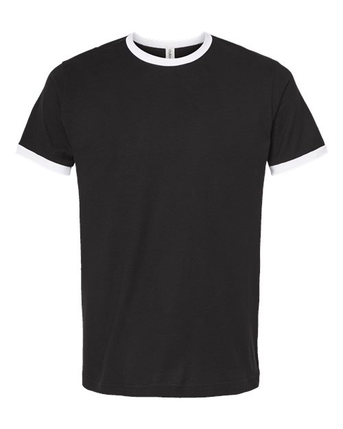 Load image into Gallery viewer, Unisex Fine Jersey Ringer T-Shirt - Black/ White