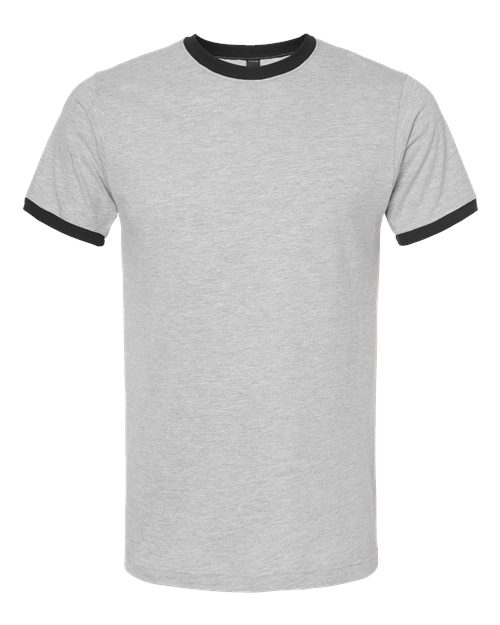 Load image into Gallery viewer, Unisex Fine Jersey Ringer T-Shirt - Heather Grey/ Black