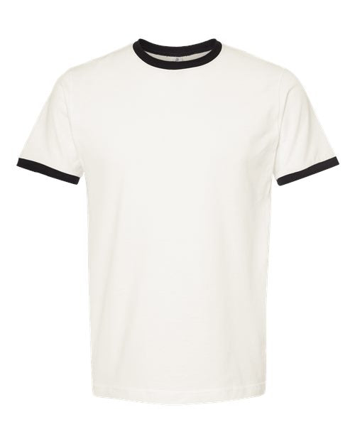 Load image into Gallery viewer, Unisex Fine Jersey Ringer T-Shirt - Vintage White/ Black
