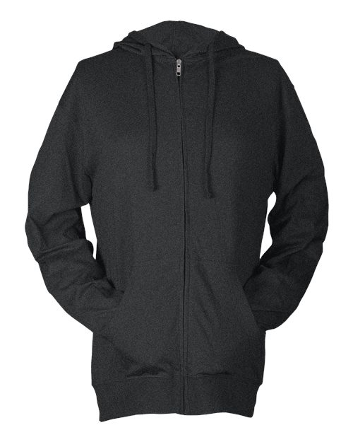 Load image into Gallery viewer, Unisex Beach Full-Zip Hooded Long Sleeve T-Shirt - Heather Charcoal