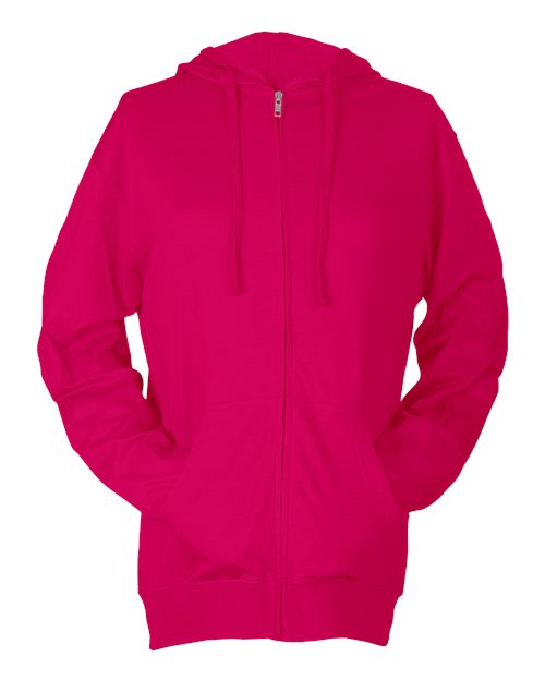 Load image into Gallery viewer, Unisex Beach Full-Zip Hooded Long Sleeve T-Shirt - Heliconia