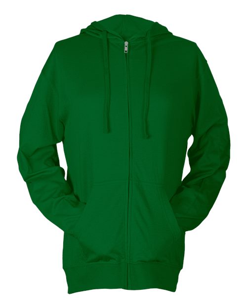 Load image into Gallery viewer, Unisex Beach Full-Zip Hooded Long Sleeve T-Shirt - Kelly Green