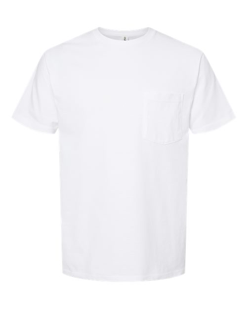 Load image into Gallery viewer, Unisex Heavyweight Jersey Pocket T-Shirt - White
