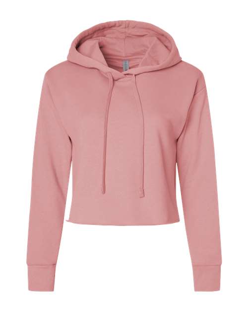 Load image into Gallery viewer, Women's Laguna Sueded Raw Edge Crop Hoodie Sweatshirt - Desert Pink