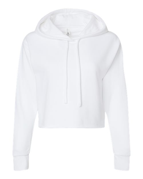 Load image into Gallery viewer, Women's Laguna Sueded Raw Edge Crop Hoodie Sweatshirt - White