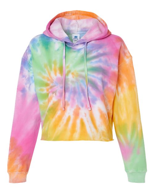 Load image into Gallery viewer, Colortone 8333 Women's Tie-Dyed Crop Hooded Sweatshirt - Eternity