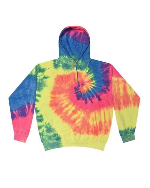 Load image into Gallery viewer, Colortone 8777 Unisex Tie-Dyed Hooded Sweatshirt - Neon Rainbow