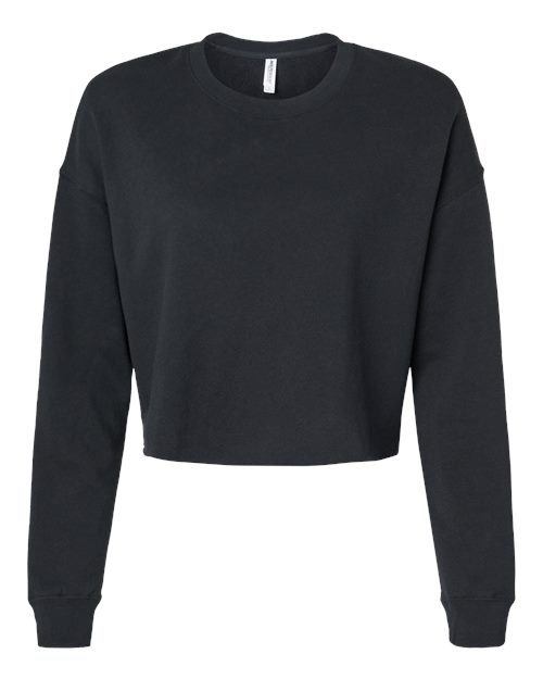 Load image into Gallery viewer, Women's Lightweight Crop Crewneck Sweatshirt - Black