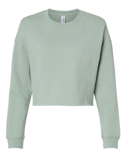 Load image into Gallery viewer, Women's Lightweight Crop Crewneck Sweatshirt - Sage
