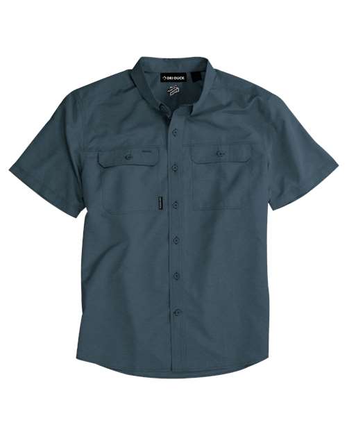 Load image into Gallery viewer, DRI DUCK 4445 Men's Crossroad Woven Short Sleeve Shirt - Slate Blue