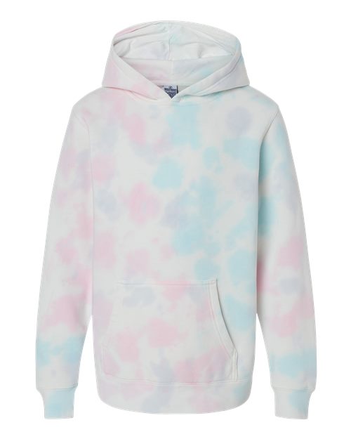 Load image into Gallery viewer, Youth Midweight Tie-Dyed Hooded Sweatshirt - Tie Dye Cotton Candy