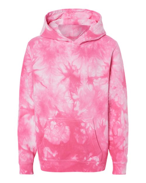 Load image into Gallery viewer, Youth Midweight Tie-Dyed Hooded Sweatshirt - Tie Dye Pink