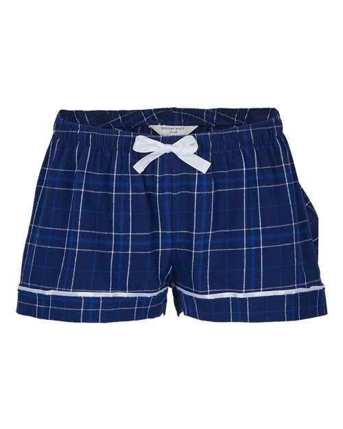 Load image into Gallery viewer, Boxercraft BW6501 Women's Flannel Shorts - Navy Field Day Plaid