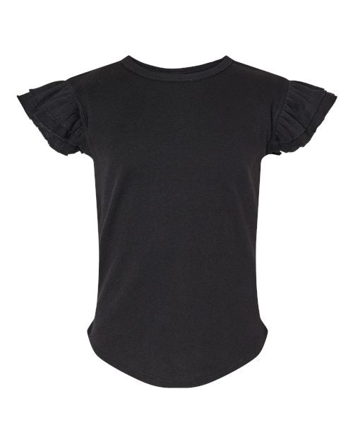 Load image into Gallery viewer, Toddler Flutter Sleeve Tee - Black
