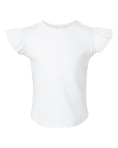 Load image into Gallery viewer, Toddler Flutter Sleeve Tee - White