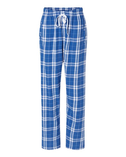 Load image into Gallery viewer, Boxercraft BW6620 Women's Haley Flannel Pants - Royal/ Silver Plaid