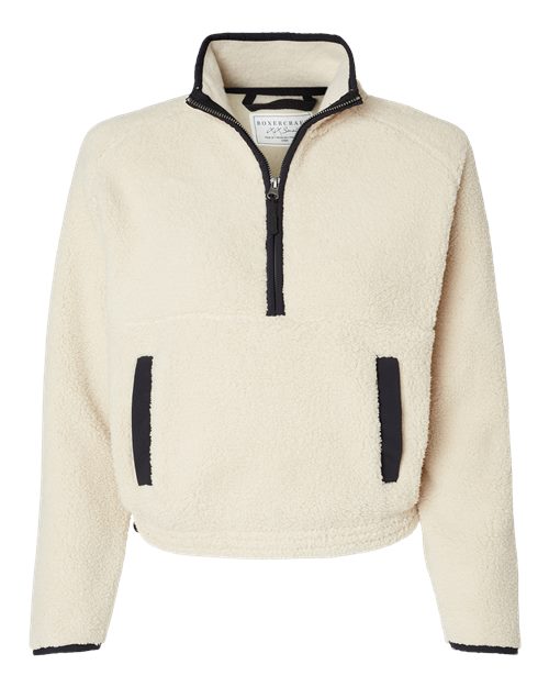 Load image into Gallery viewer, Boxercraft BW8501 Women's Everest Half-Zip Pullover - Natural/ Black