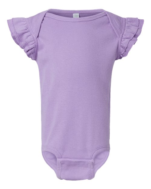Load image into Gallery viewer, Infant Flutter Sleeve Baby Rib Bodysuit - Lavender