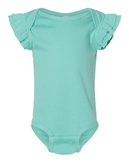 Load image into Gallery viewer, Infant Flutter Sleeve Baby Rib Bodysuit - Saltwater