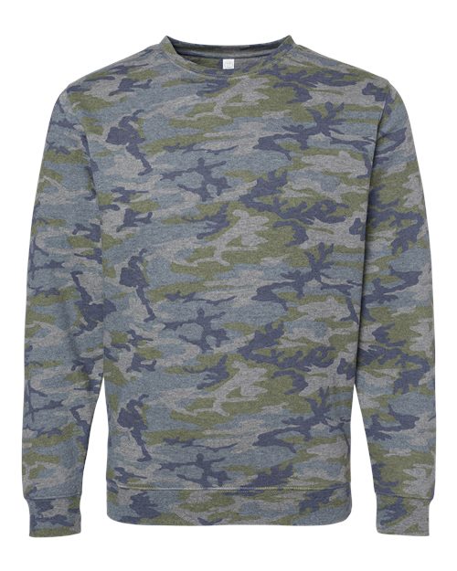 Load image into Gallery viewer, LAT 6925 Unisex Elevated Fleece Crewneck Sweatshirt - Vintage Camo