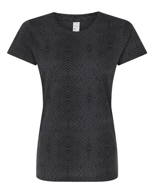 Load image into Gallery viewer, LAT 3516 Women's Fine Jersey Tee - Black Reptile