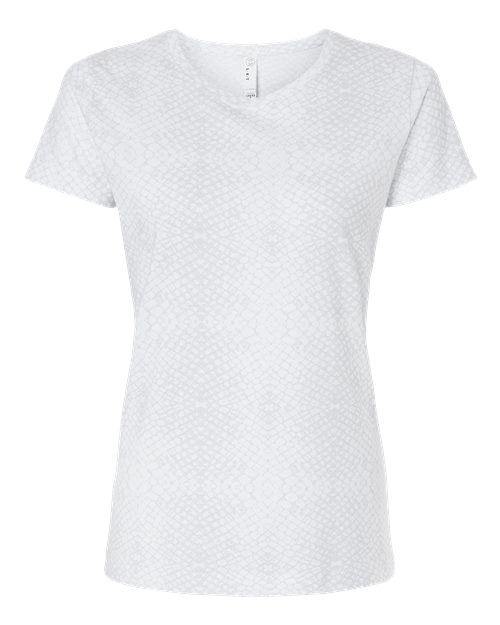 Load image into Gallery viewer, LAT 3516 Women's Fine Jersey Tee - White Reptile