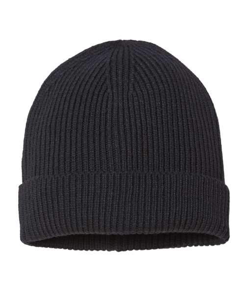 Load image into Gallery viewer, Atlantis Headwear ANDY Sustainable Fine Rib Cuffed Beanie - Black