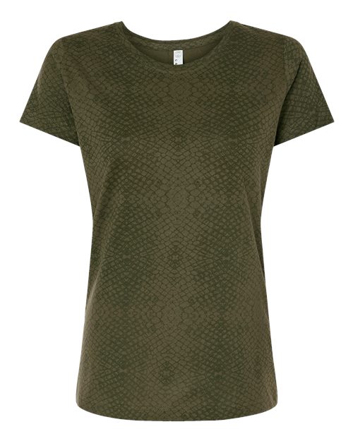 Load image into Gallery viewer, LAT 3516 Women's Fine Jersey Tee - Green Reptile