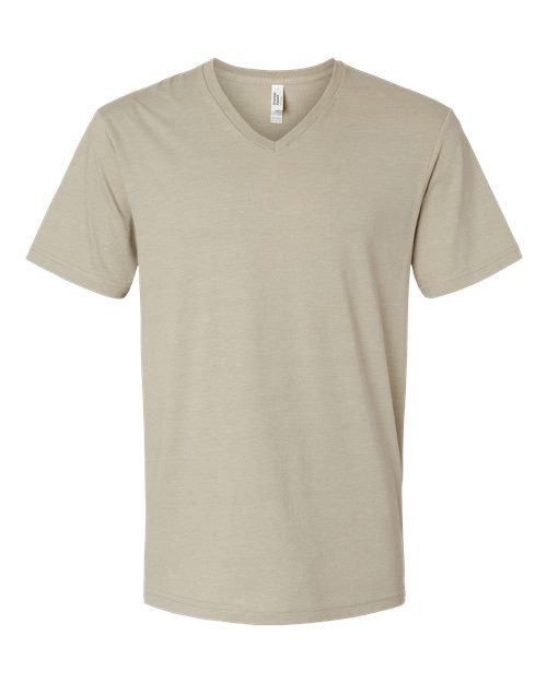 Load image into Gallery viewer, Unisex CVC V-Neck Tee - Heather Khaki