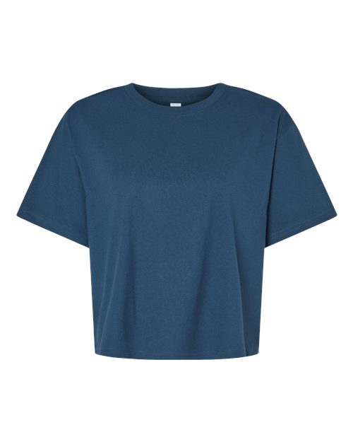 Load image into Gallery viewer, Women's Fine Jersey Boxy Tee - Sea Blue