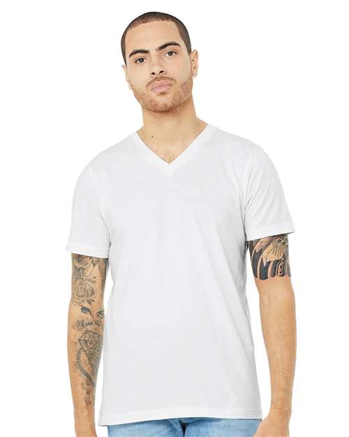 Load image into Gallery viewer, Unisex Heather CVC V-Neck Tee — product photo 22