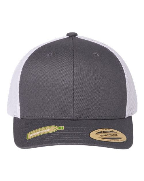 Load image into Gallery viewer, YP Classics 6606R Sustainable Retro Trucker Cap - Charcoal/ White